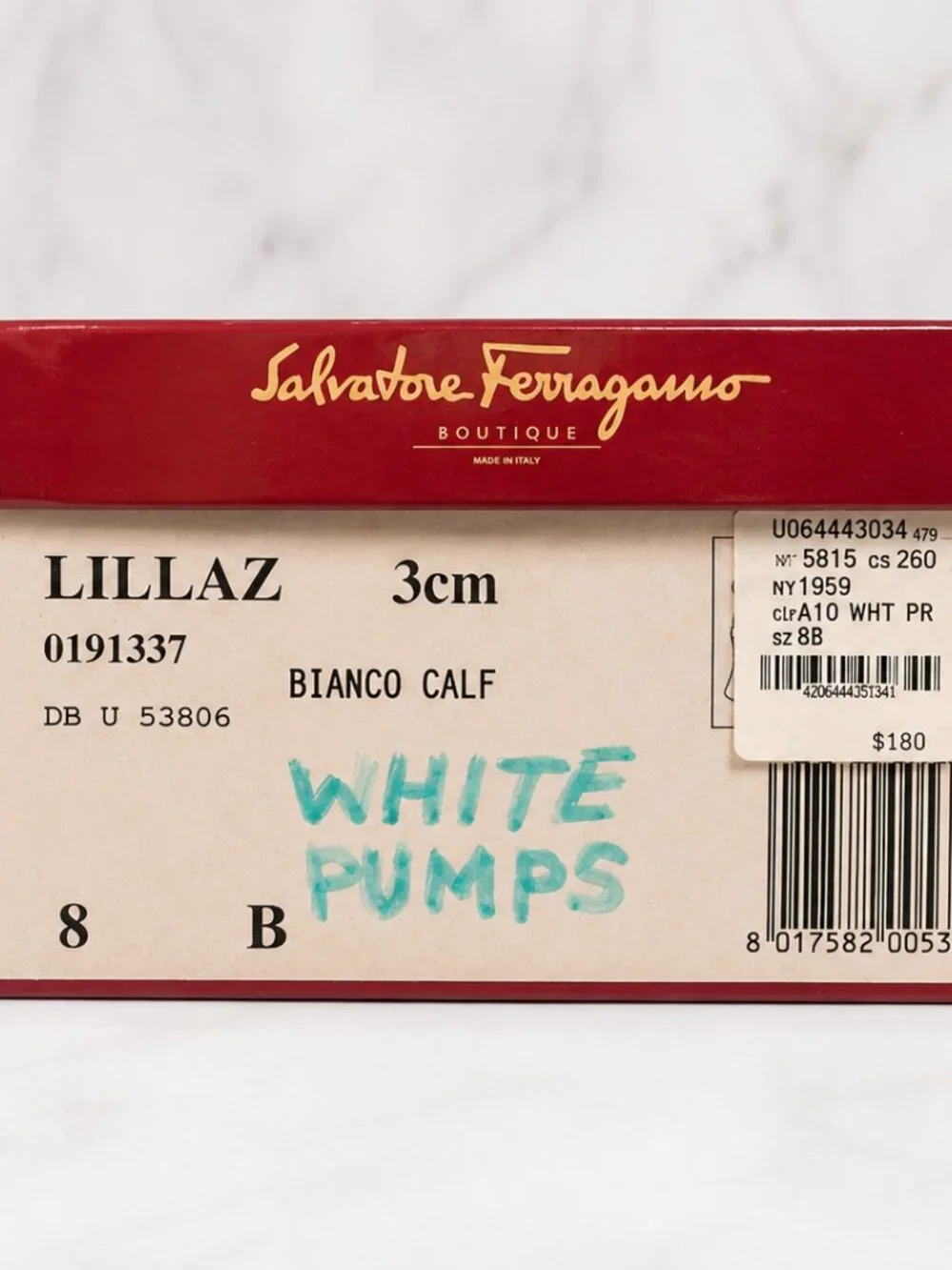 Salvatore Ferragamo Lillaz White Leather Bow Pumps Size 8B - Picture 4 of 4